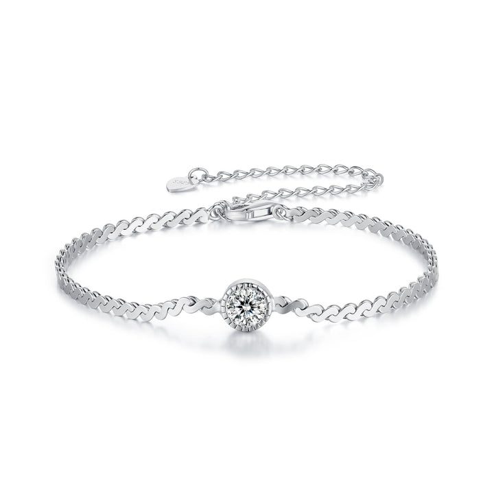 S925 Sterling Silver 5.0mm Moissanite Bracelet for Women
