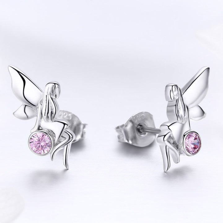 925 Sterling Silver Earrings with Pavé Setting CZ, 1.6*0.7 cm for Women