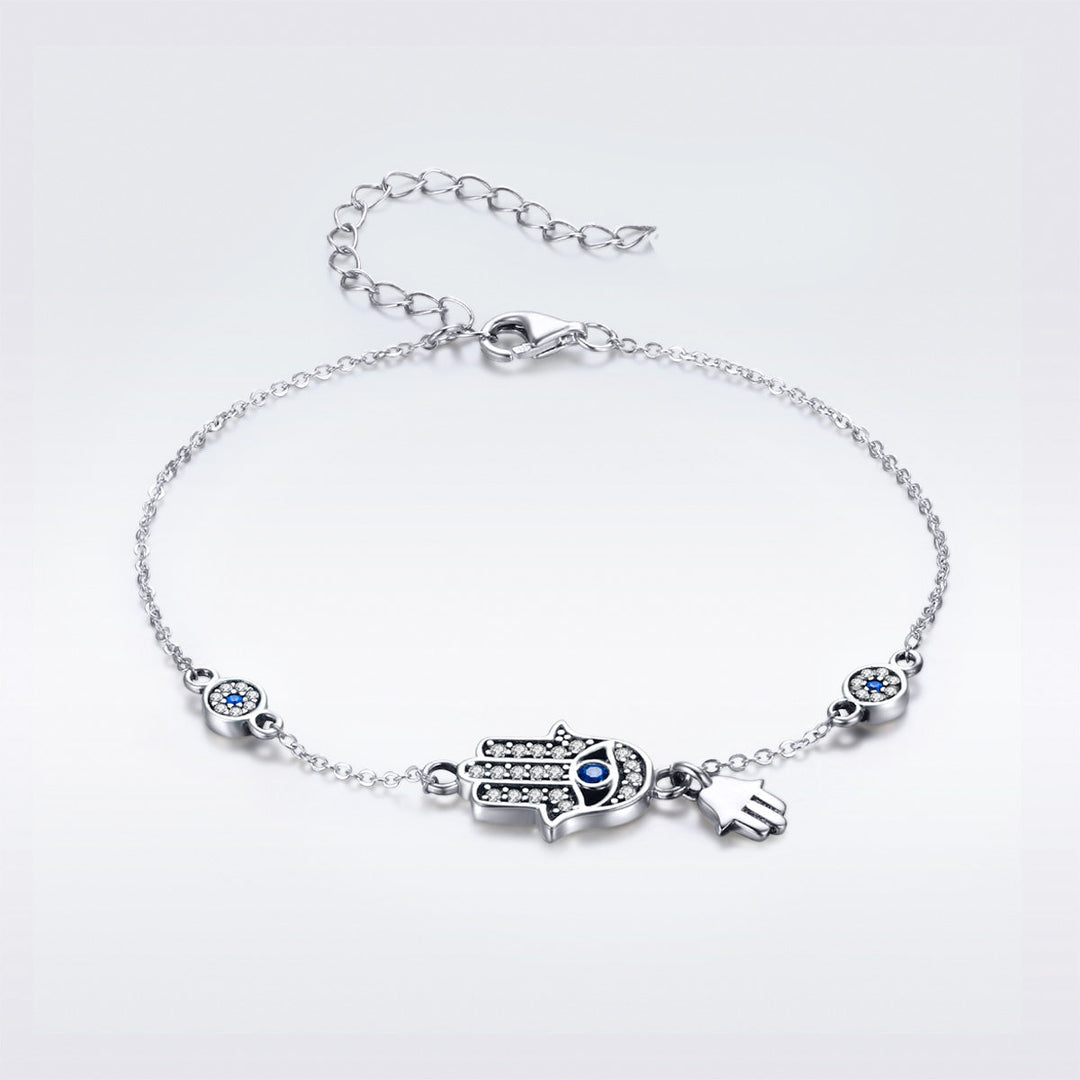 925 Sterling Silver Bracelet 21cm Long with 1.0*1.7cm Charms for Women