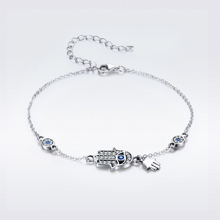 925 Sterling Silver Bracelet 21cm Long with 1.0*1.7cm Charms for Women