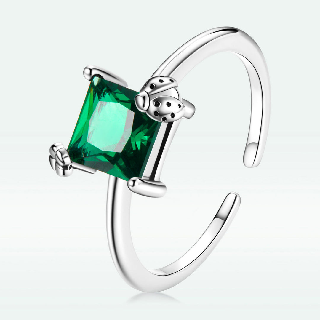 925 Sterling Silver Oxidized Pavé Setting CZ Ring for Women