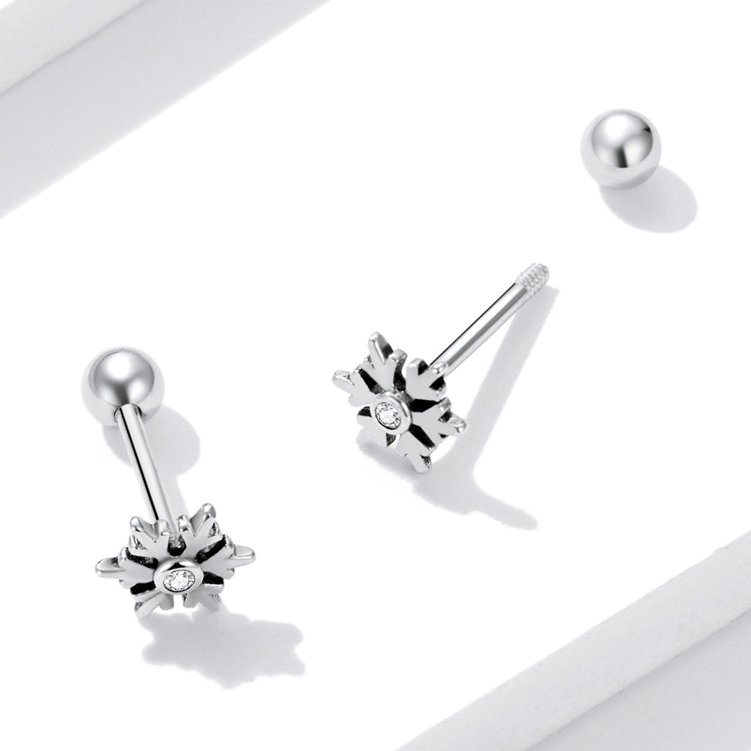 925 Sterling Silver Earrings with Pavé Setting and Oxidized Finish