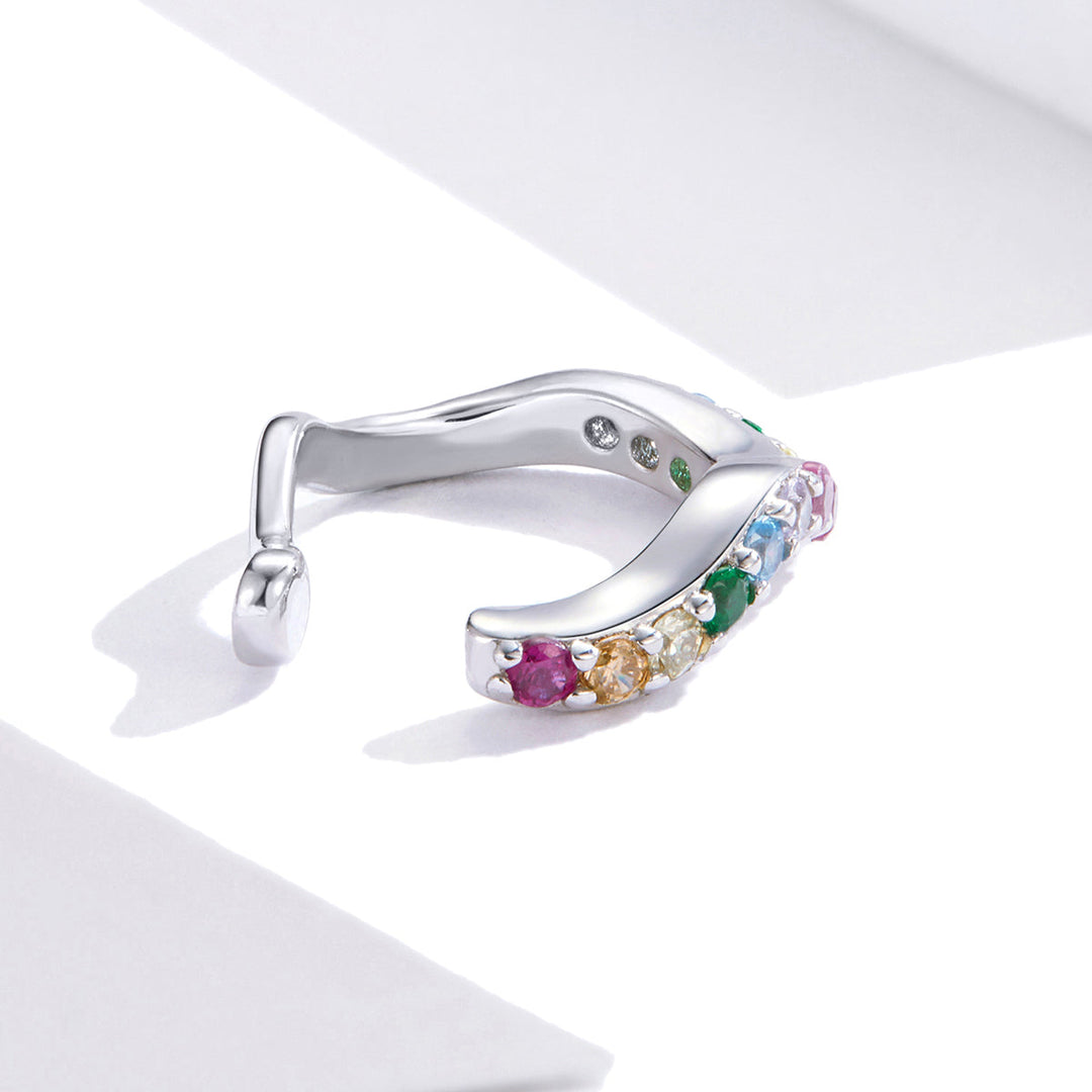 925 Sterling Silver Earrings with Pavé Set CZ, 1.6cm Length, 1.2cm Thickness, Women
