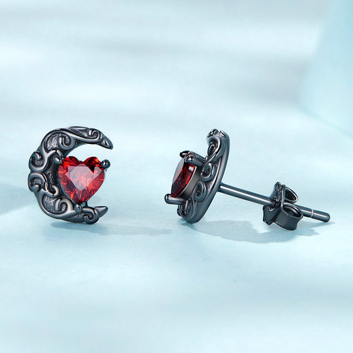 925 Sterling Silver Earrings with Pavé Setting CZ in Black Gold Plating