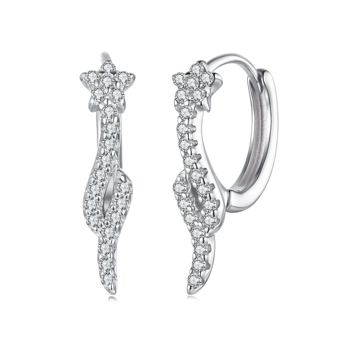 925 Sterling Silver Plated White Gold Earrings with CZ for Women