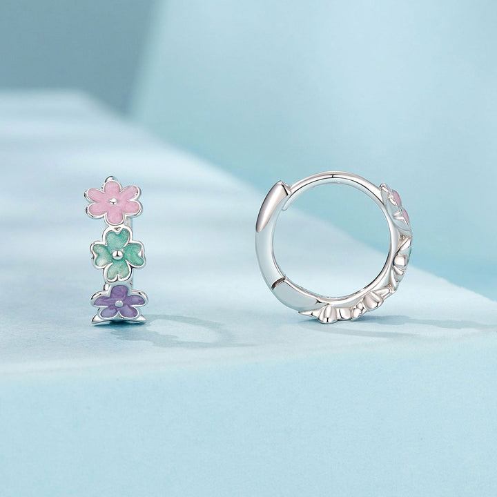 925 Sterling Silver Enamel White Gold Plated Earrings for Women