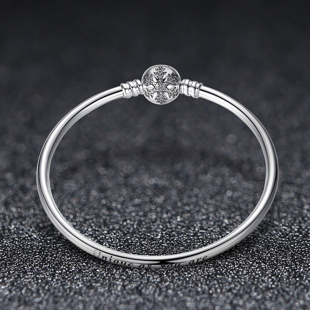 925 Sterling Silver 5.8CM Diameter and 0.3CM Thick Bracelet for Women