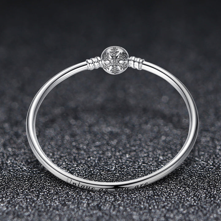 925 Sterling Silver 5.8CM Diameter and 0.3CM Thick Bracelet for Women