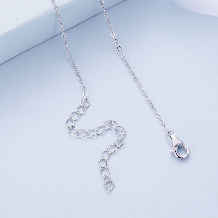925 Sterling Silver Necklace with Quality Shell Pearl &amp; Platinum Plating, 380mm Length for Women