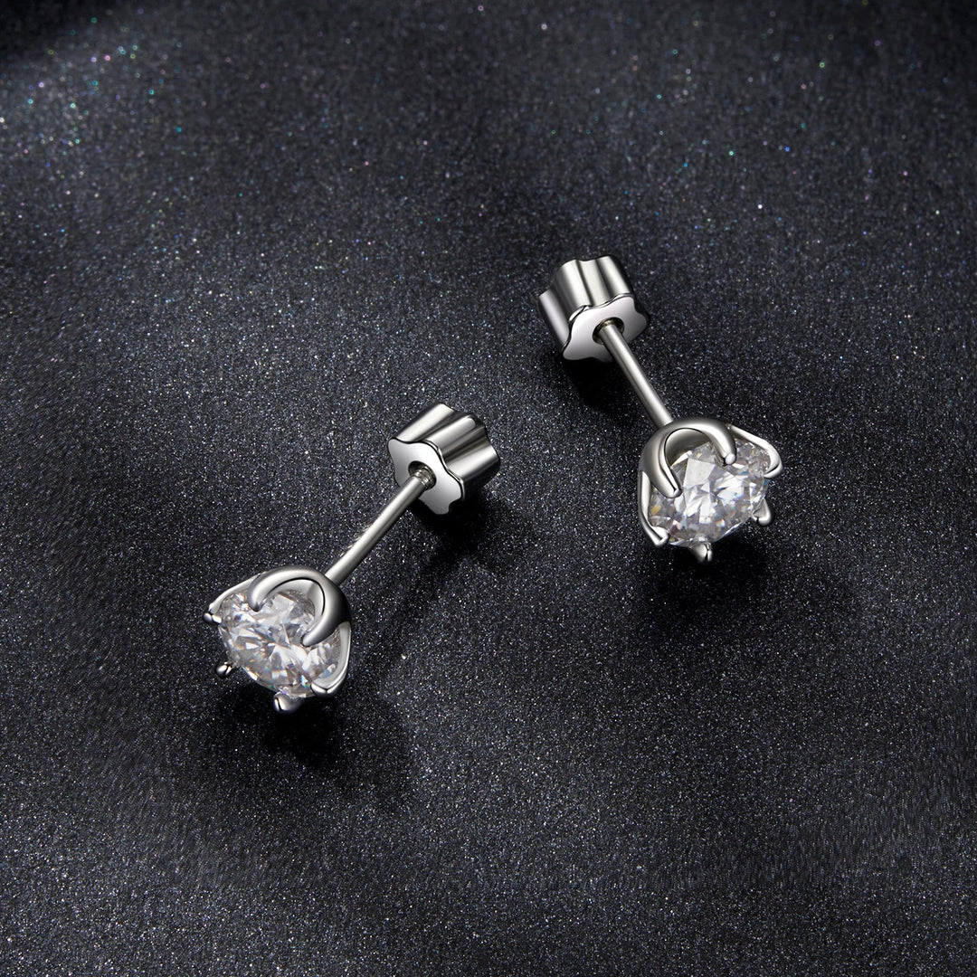 925 Sterling Silver 0.5 Carat Moissanite Earrings for Women