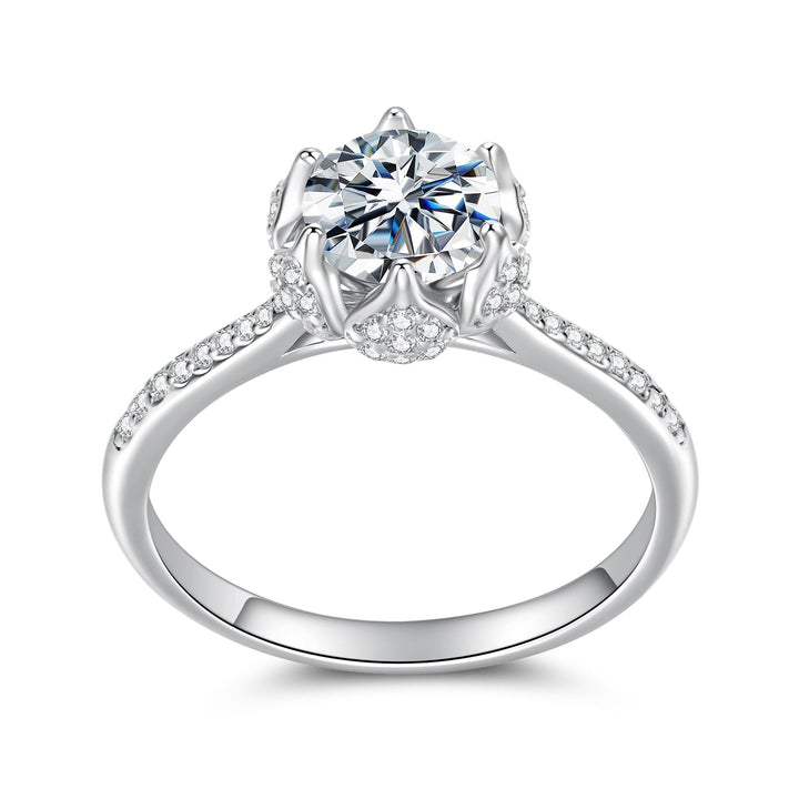 925 Sterling Silver Moissanite Ring 1ct Size 6 White Gold Plated for Women