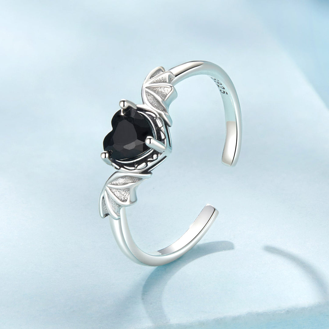 925 Sterling Silver Oxidized Pendant CZ Ring
