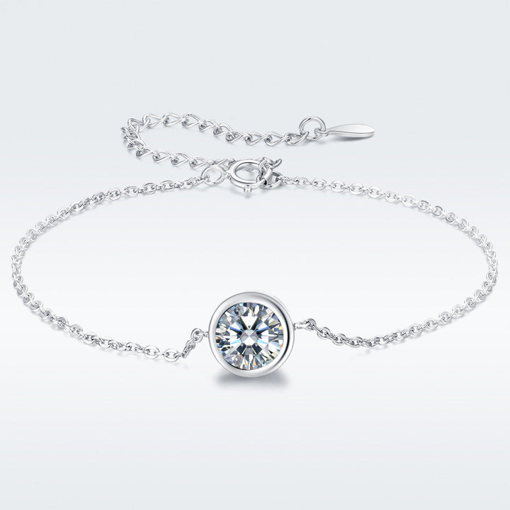 925 Sterling Silver &amp; Platinum Plated CZ Bracelet for Women
