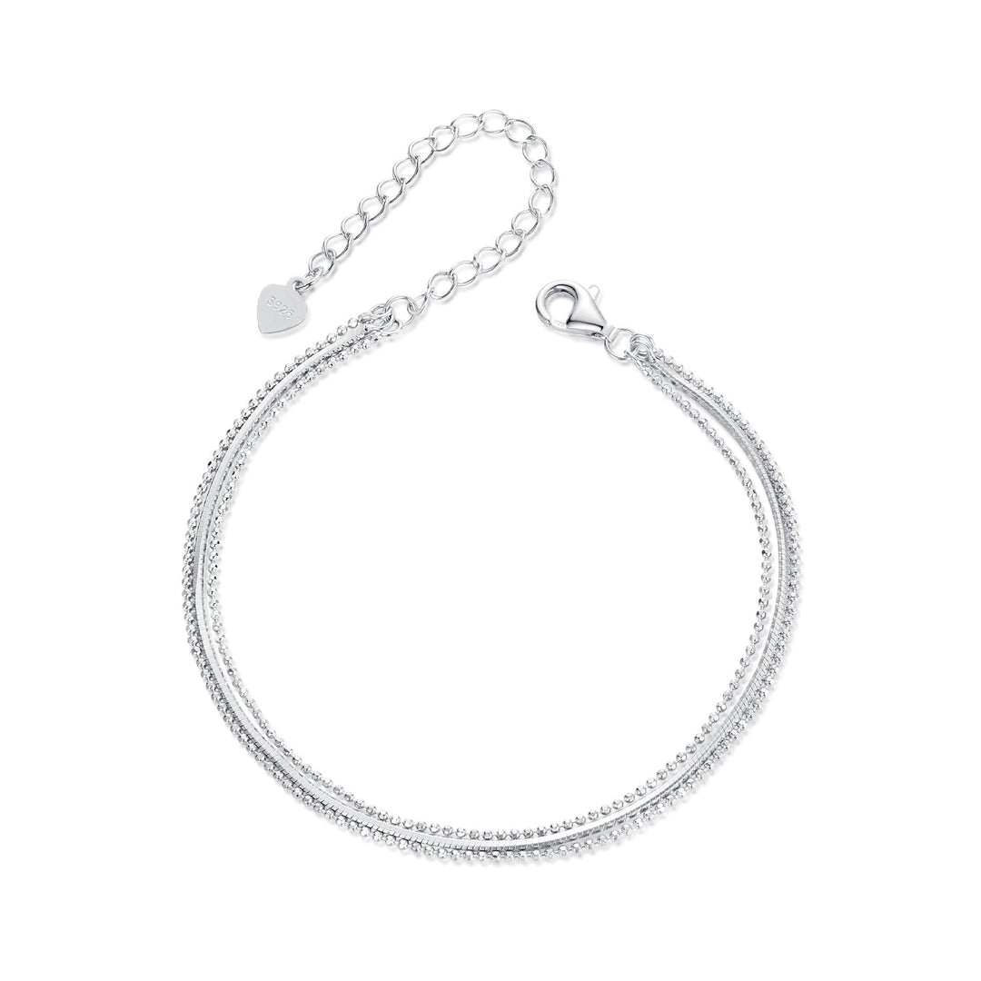 925 Sterling Silver &amp; White Gold Plated Bracelet