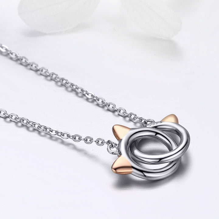 925 Sterling Silver Necklace, Length 38-45cm, Pendant 1.2*1cm, for Women
