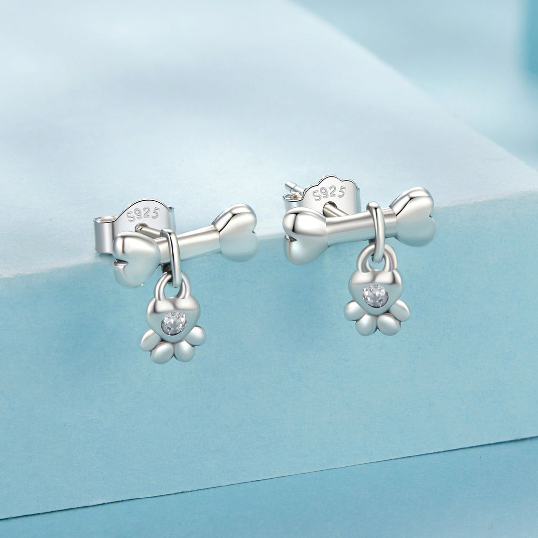925 Sterling Silver Earrings with Pavé Setting CZ in Oxidized Silver