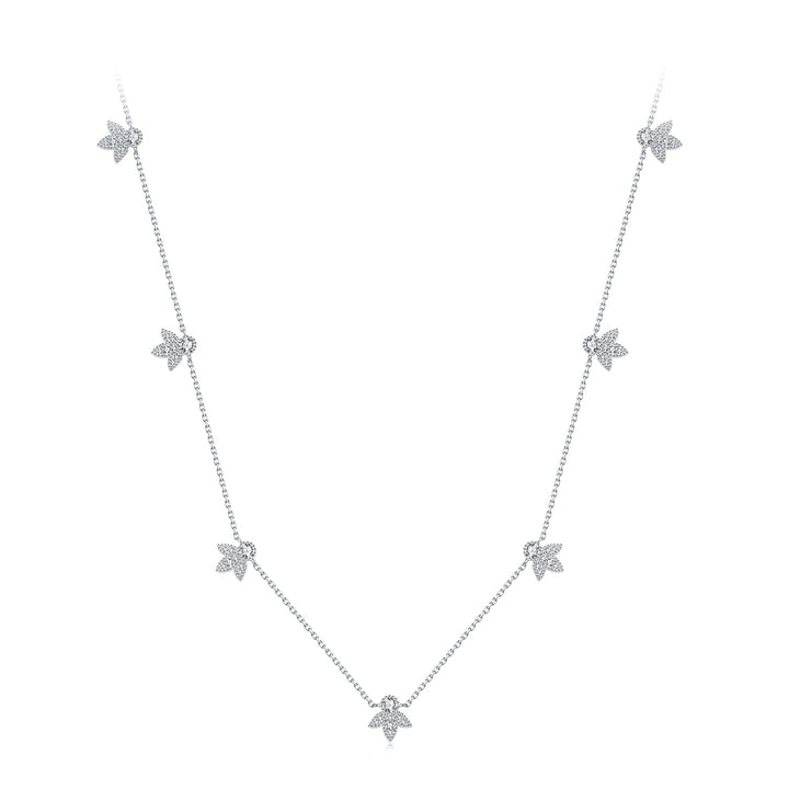 925 Sterling Silver Moissanite 0.25 Carat Necklace with Pavé Setting for Women