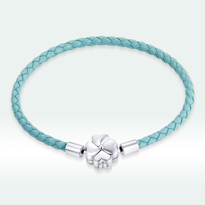 925 Sterling Silver and Leather 17cm Bracelet