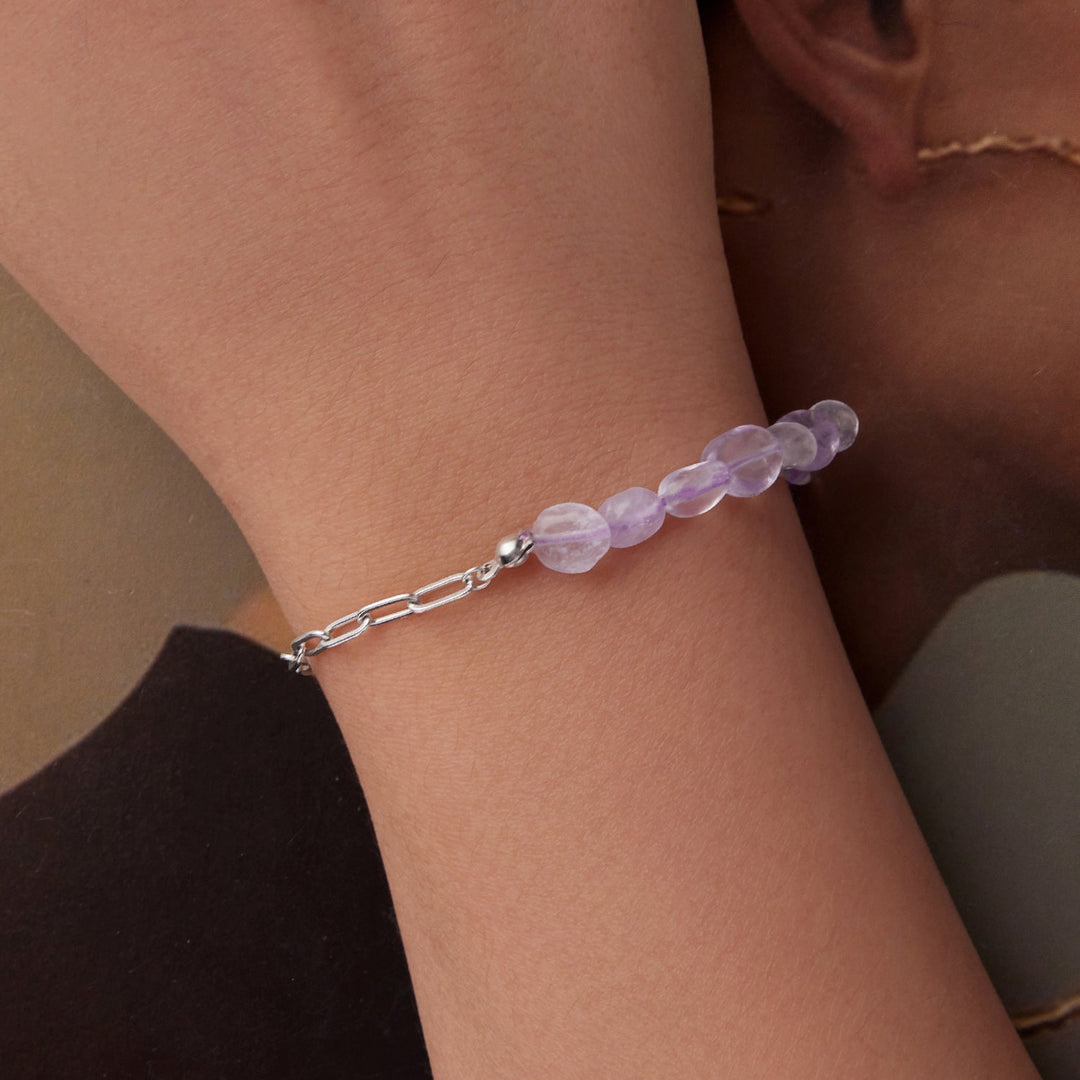 925 Sterling Silver &amp; White Gold Plated Crystal Bracelet 16+5cm for Women