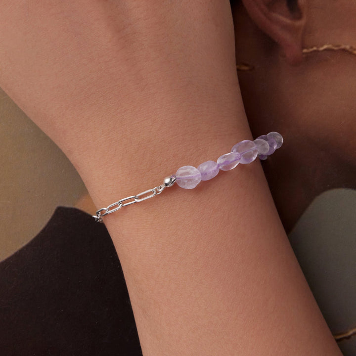 925 Sterling Silver &amp; White Gold Plated Crystal Bracelet 16+5cm for Women