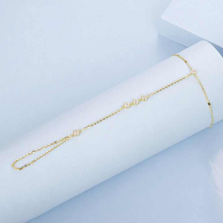 925 Sterling Silver White Gold Plated Adjustable Bracelet for Women