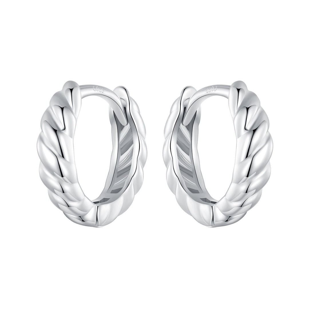 925 Sterling Silver Plated White Gold Earrings for Women - Size 11*3mm