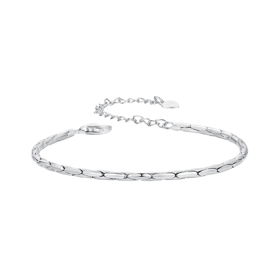 925 Sterling Silver + White Gold Plated Bracelet