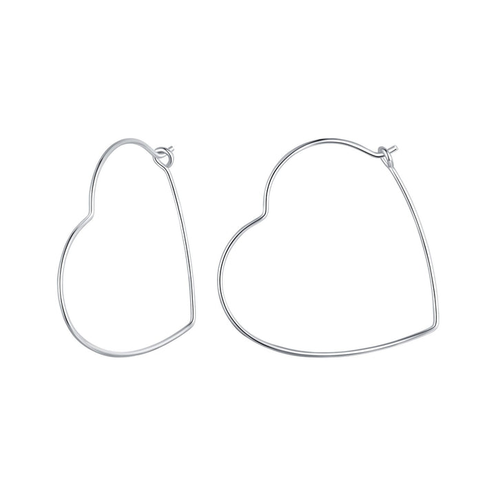 925 Sterling Silver Earrings with White Gold Plating - 27mm for Women