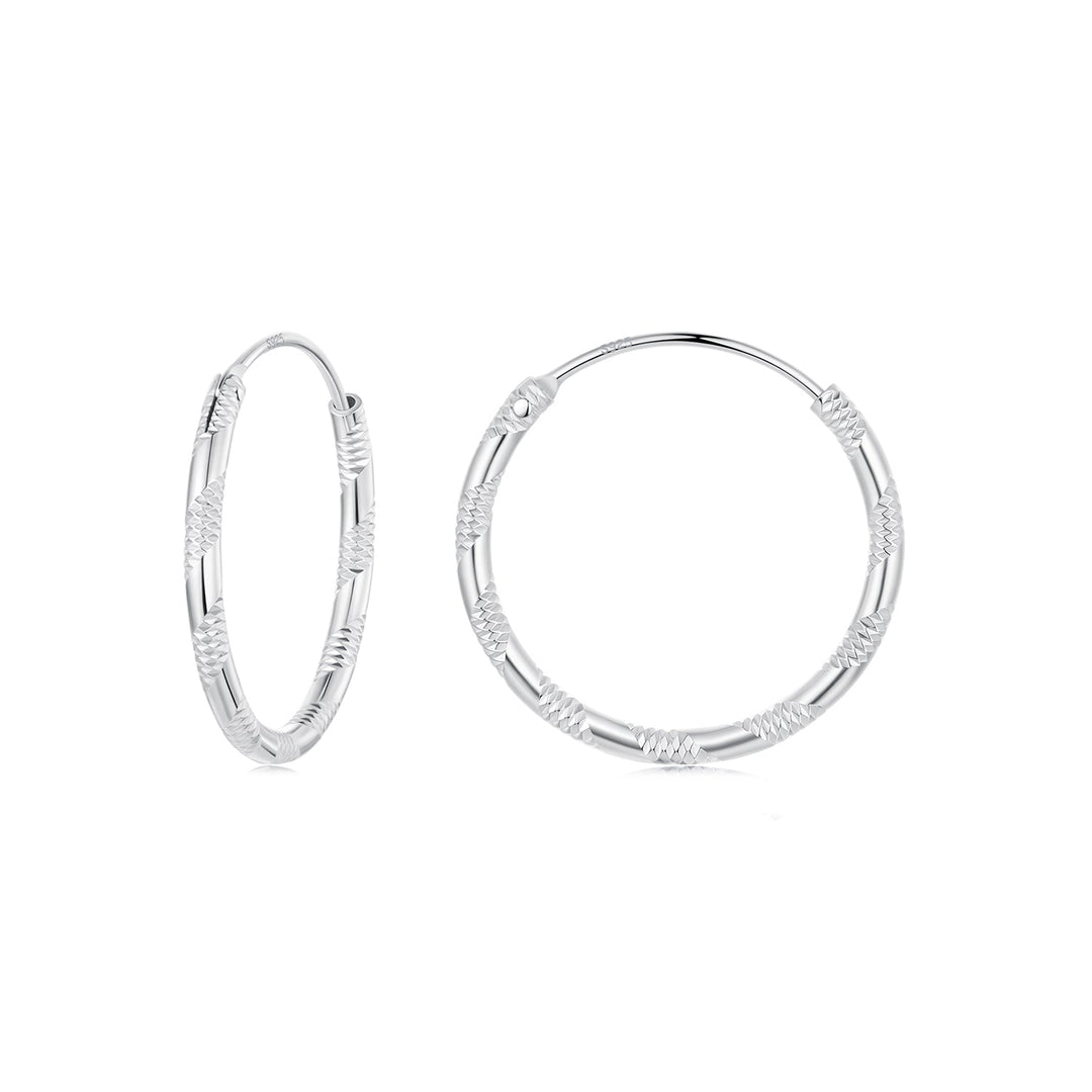 925 Sterling Silver Plated White Gold Earrings 3.0cm for Women