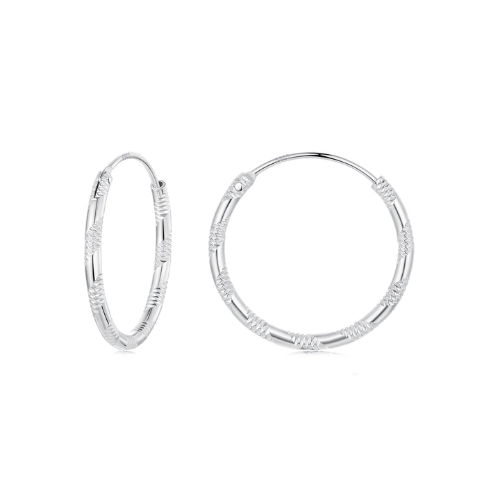 925 Sterling Silver Plated White Gold Earrings 3.0cm for Women