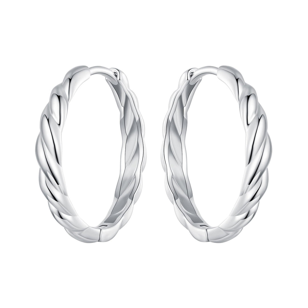 925 Sterling Silver Plated White Gold Earrings for Women - Size 11*3mm