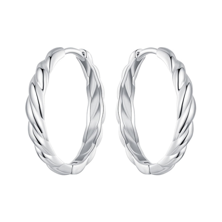 925 Sterling Silver Plated White Gold Earrings for Women - Size 11*3mm