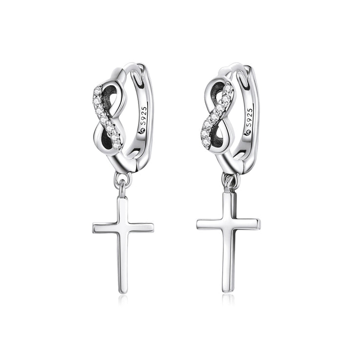 925 Sterling Silver Earrings with Pavé Setting CZ in Oxidized Finish