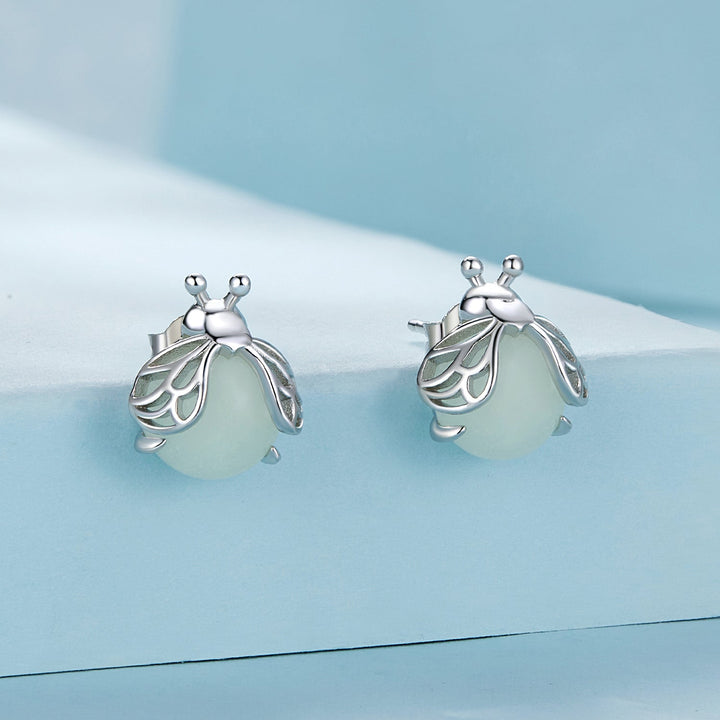 925 Sterling Silver Luminous Stone Earrings