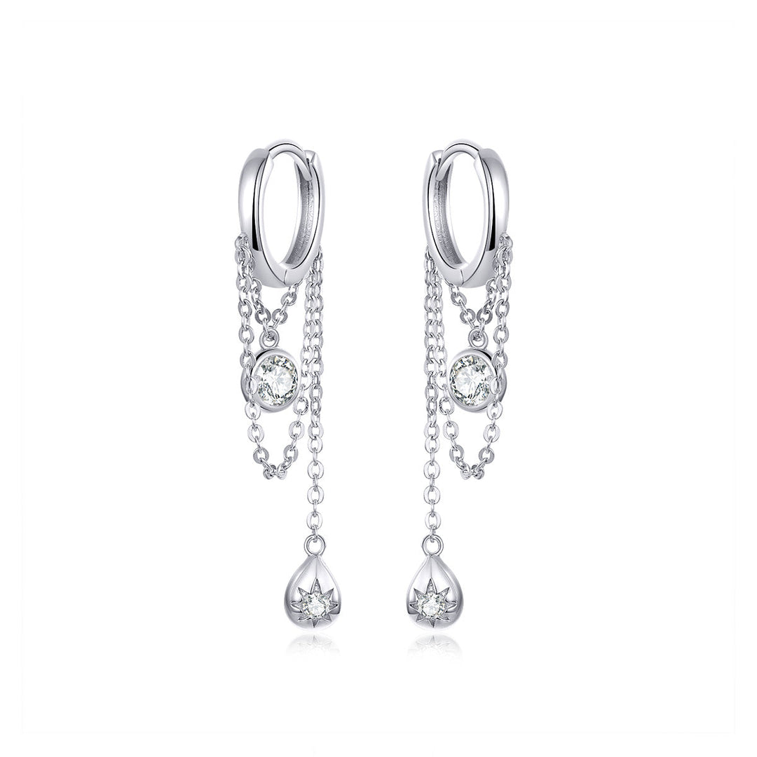 925 Platinum Plated Pavé Setting CZ Earrings