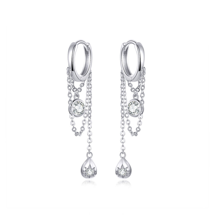 925 Platinum Plated Pavé Setting CZ Earrings