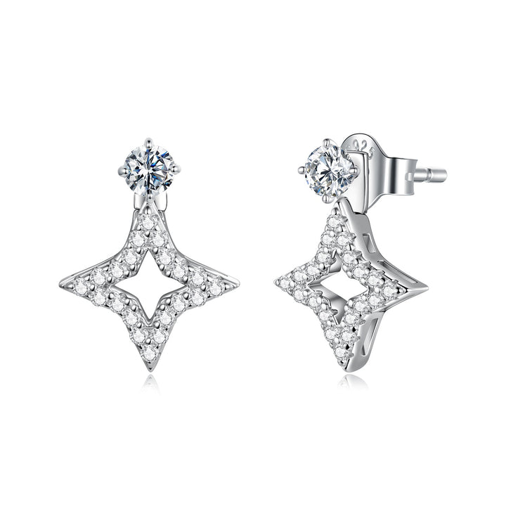 925 Sterling Silver Moissanite 0.1ct Earrings for Women