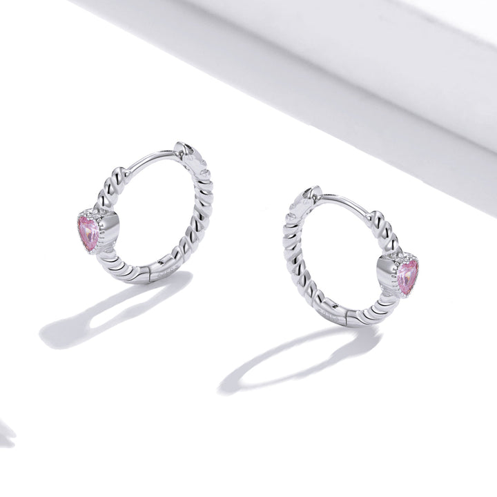 925 Sterling Silver CZ Earrings with Pavé Setting 1.3cm for Women