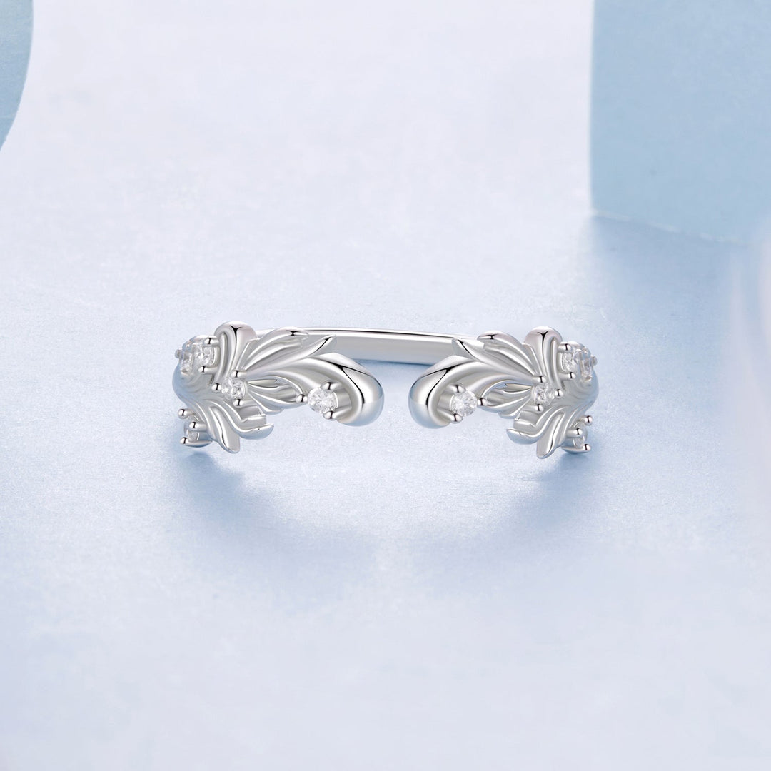 925 Sterling Silver White Gold Plated Ring with Pavé Setting CZ for Women