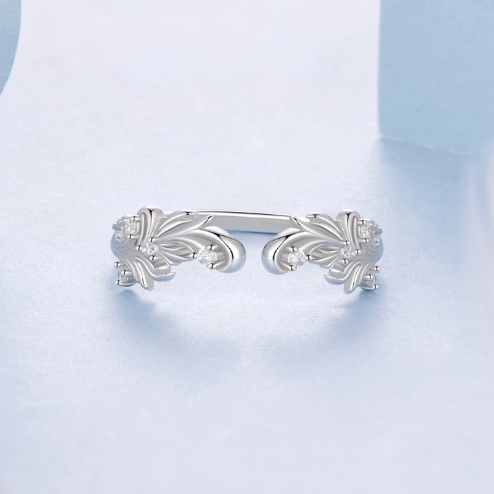 925 Sterling Silver White Gold Plated Ring with Pavé Setting CZ for Women