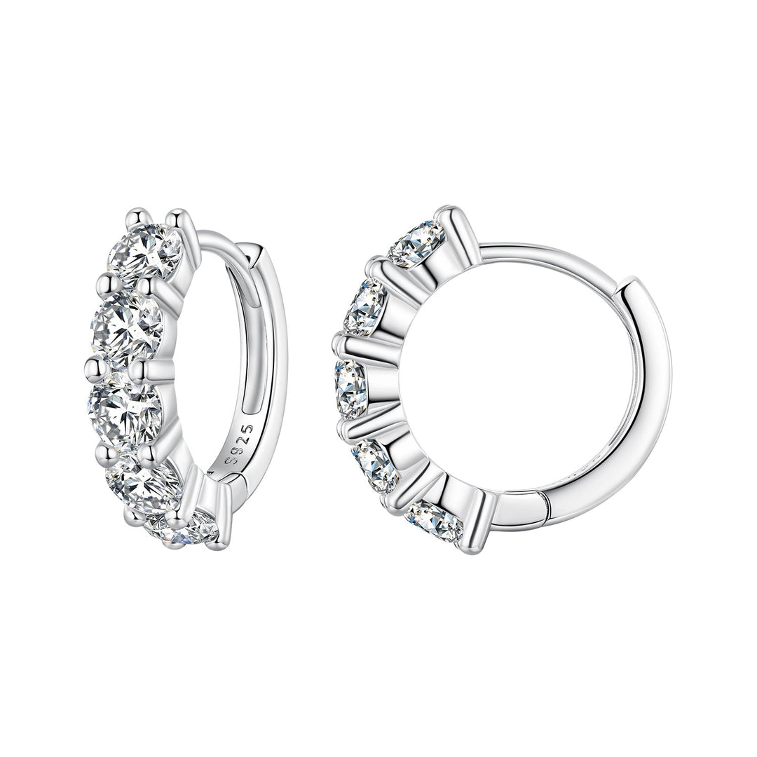 925 Sterling Silver 0.20 Carat Moissanite Earrings for Women