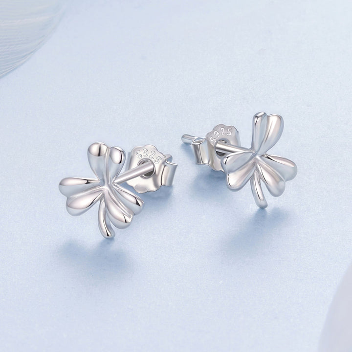 925 Sterling Silver White Gold Plated 0.7cm Earrings for Women