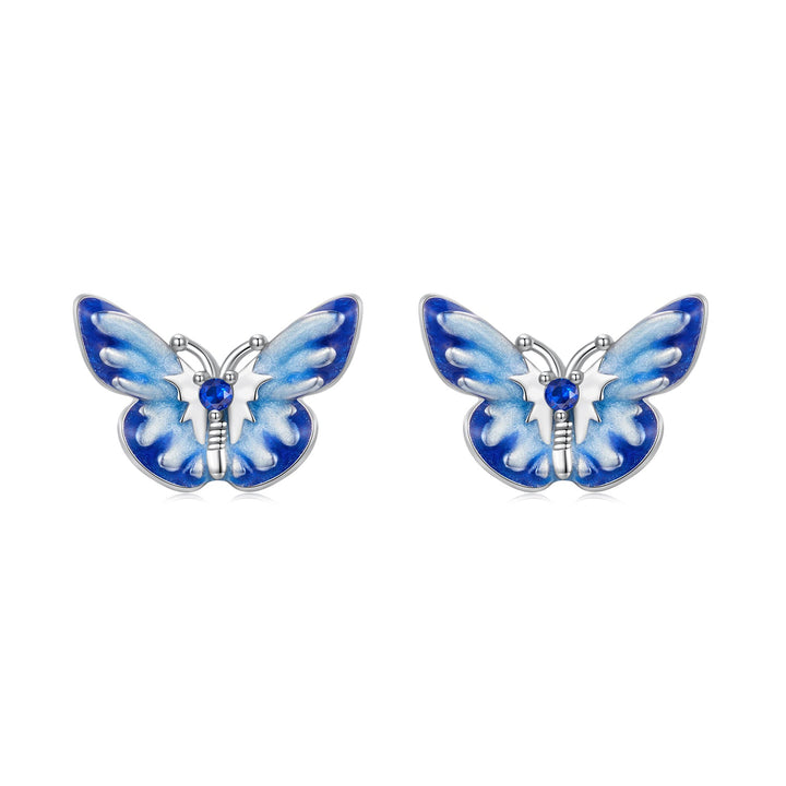 925 Sterling Silver Enamel Pavé Cz Earrings for Women