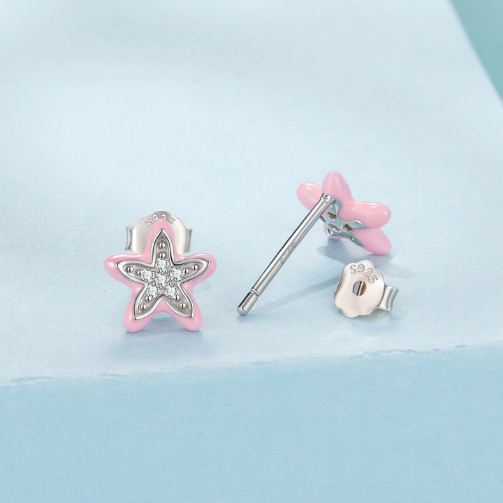 925 Sterling Silver Enamel CZ Earrings for Women