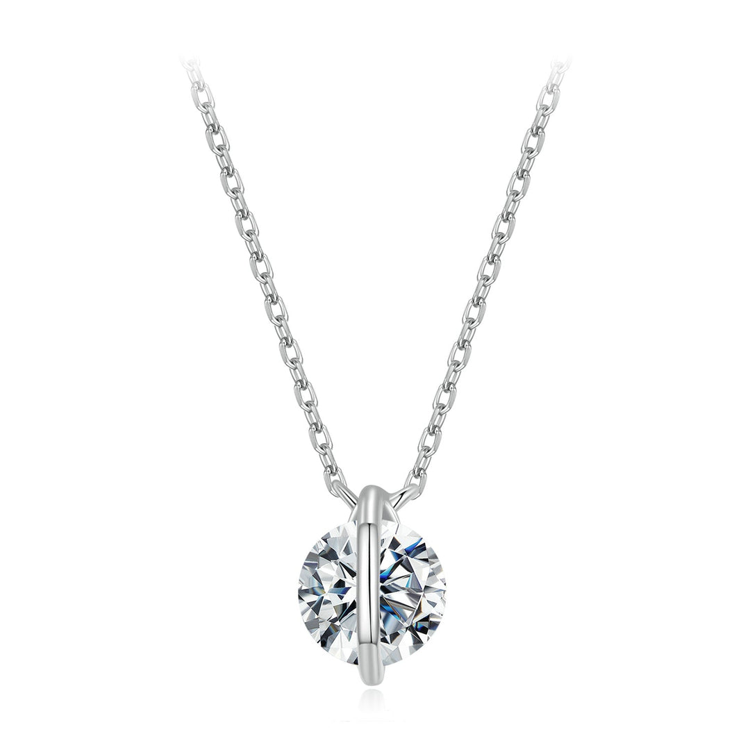 925 Sterling Silver 0.65 Carat Genuine Moissanite Necklace for Women