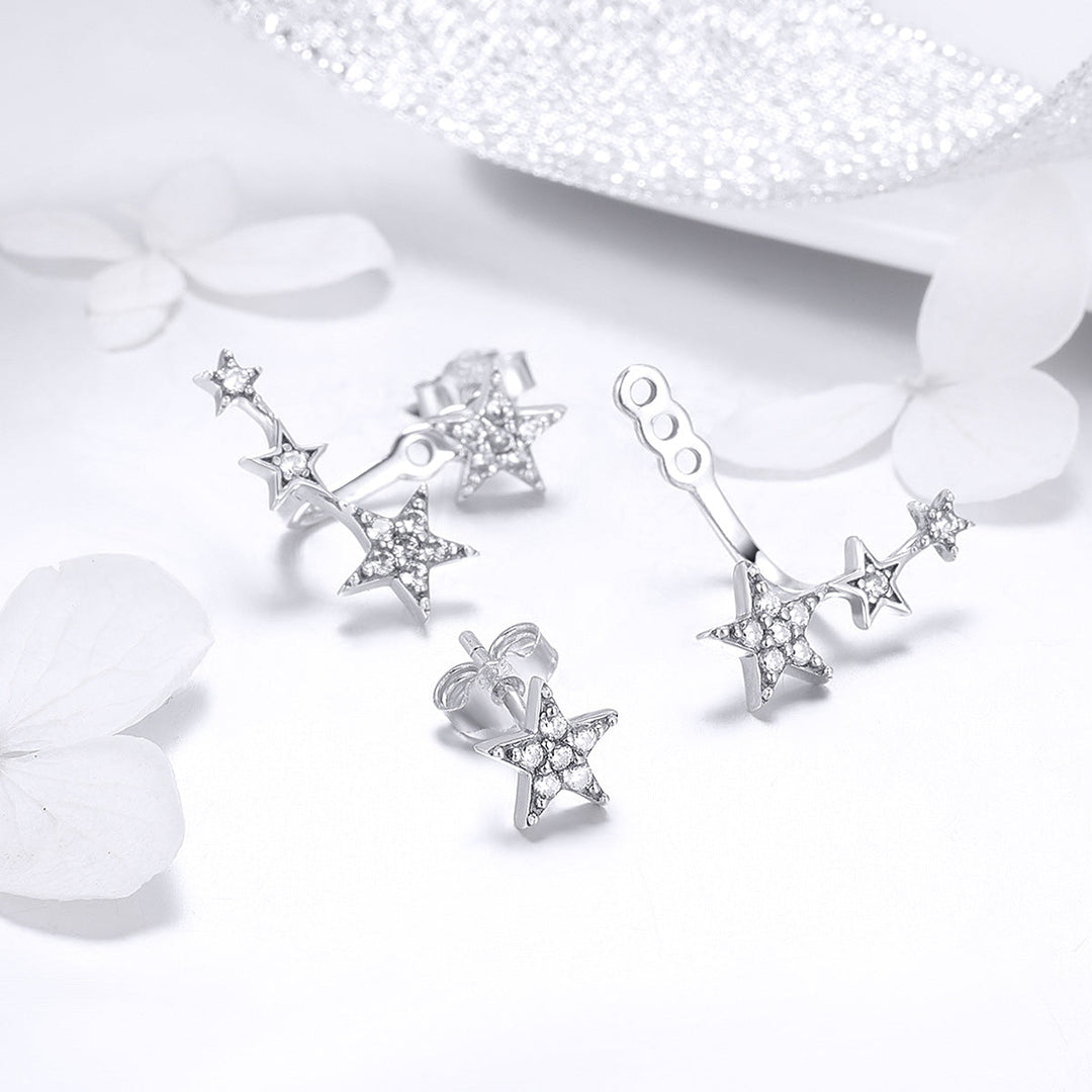925 Sterling Silver Pavé Setting Earrings for Women