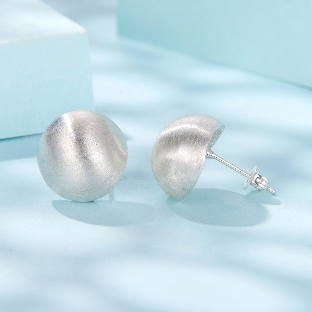 925 Sterling Silver 1.4cm White Gold Plated Earrings