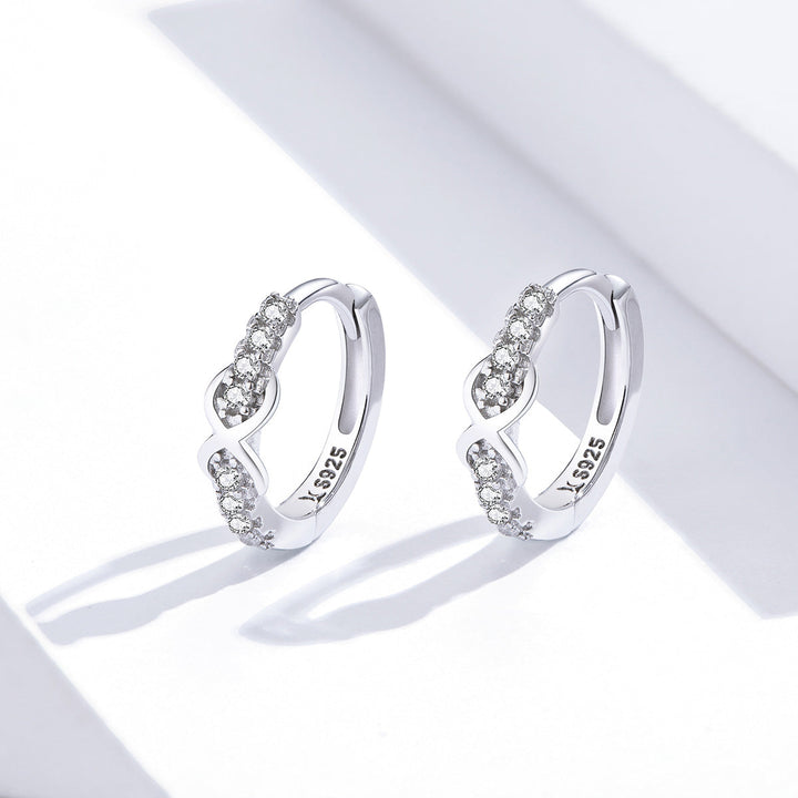 925 Sterling Silver Plated Platinum CZ Pavé Earrings for Women