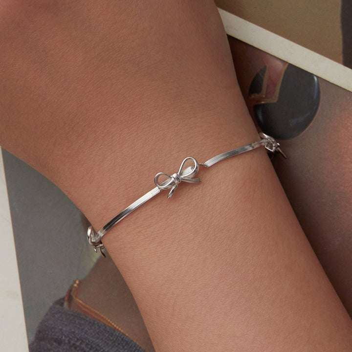925 Sterling Silver White Gold Plated Adjustable Bracelet for Women