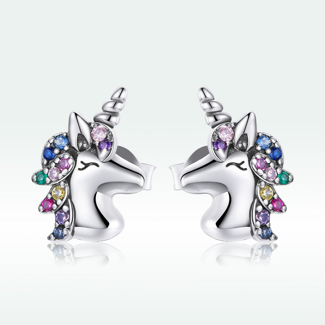 925 Sterling Silver Earrings with Pavé Setting CZ, Oxidized, 1.4x0.9cm for Women